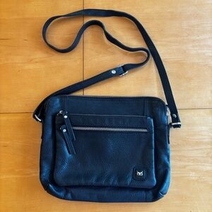 Wise Owl black leather, shoulder bag, purse handbag